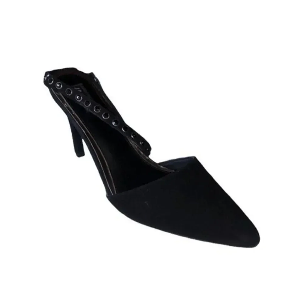 Jaggar Opulent Studded Pointed Toe Sling back Black Heels Size 10